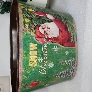 Christmas Santa Metal Bucket New With Tag